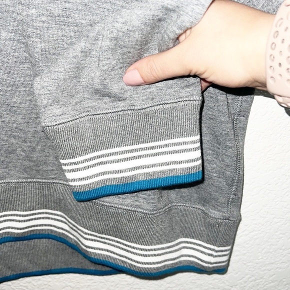 Robert Graham Gray Quarter Zip Men's Long Sleeve Striped Bottom Shirt - Picture 4 of 10